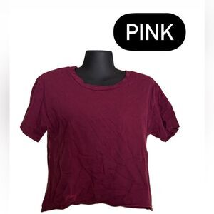 PINK burgundy top shirt tee women’s small